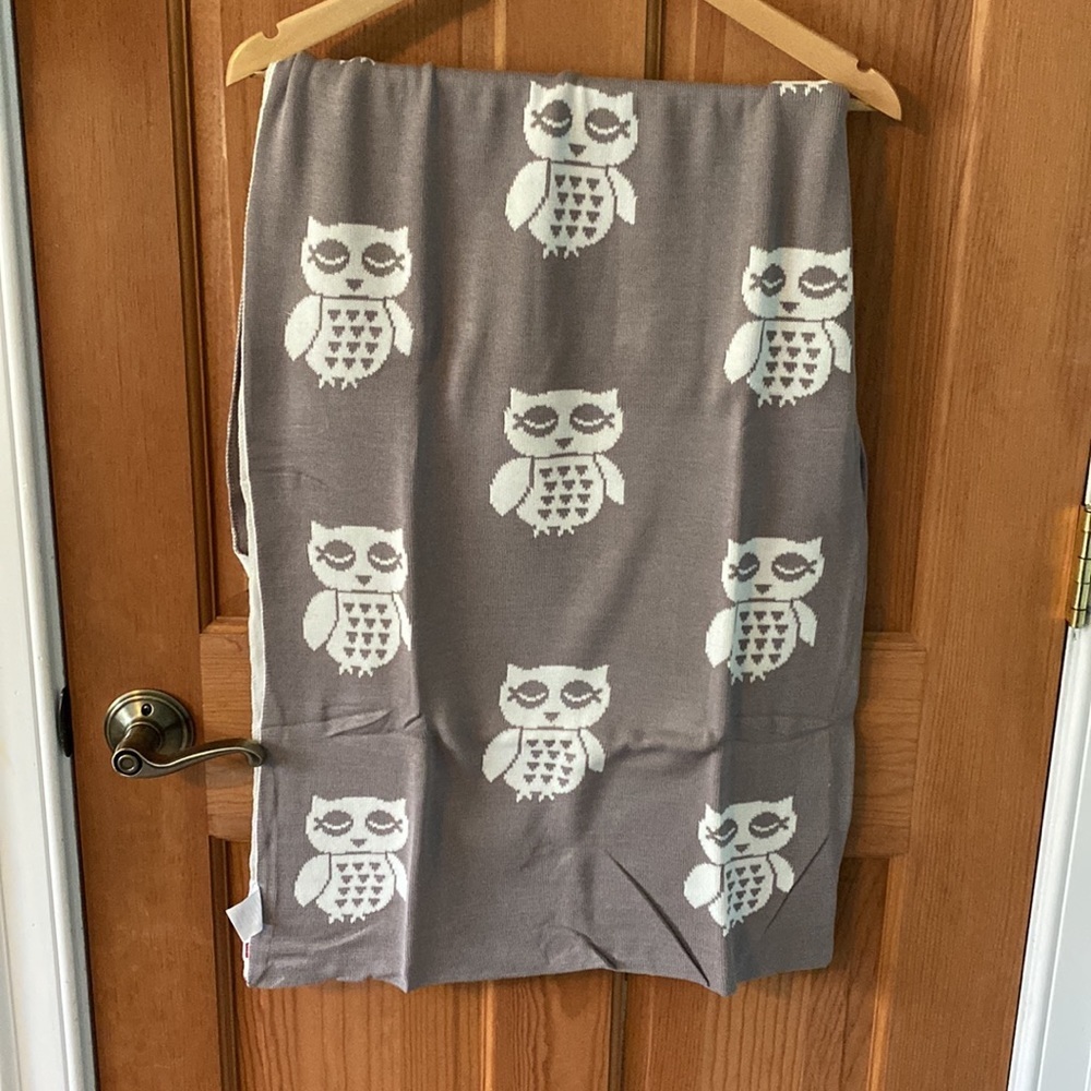NEW Speckled House Organic Cotton Baby Crib Reversible Blanket Owl $74 retail